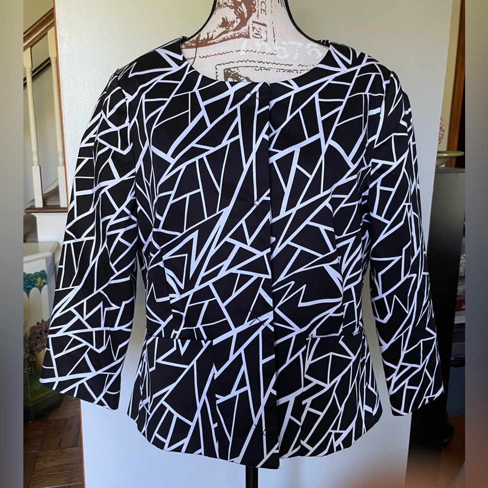 New York & Co. Black & White Jacket, Size 12